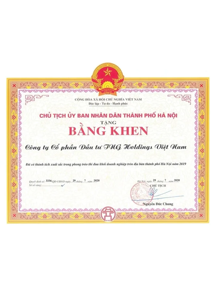 Bằng khen của UBND TP Hà Nội